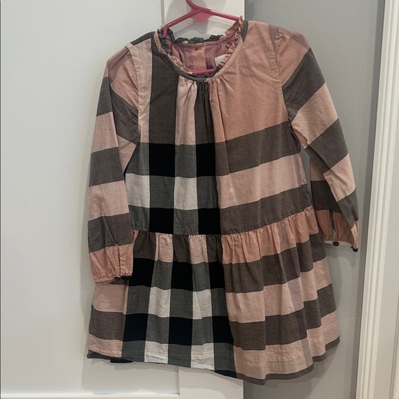 strapless open back dress M16H- Brown pink plaid dress 40C/35W – MUV Collections main image 0